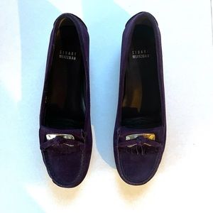 Stuart Weitzman Purple Suede Loafers 7.5